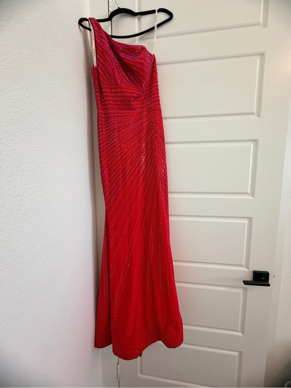 Sherri Hill Red One-Shoulder Evening Gown